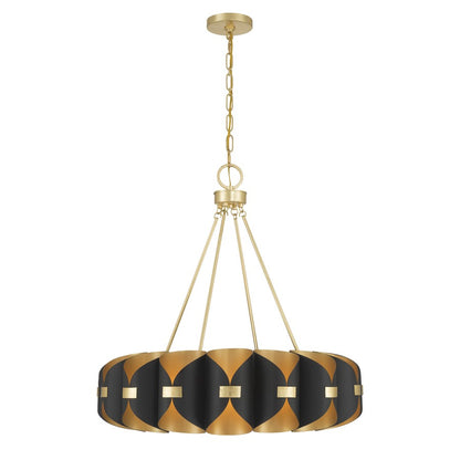 Savoy House Pelham 16Lt Chandelier, Black Cashmere/True Gold