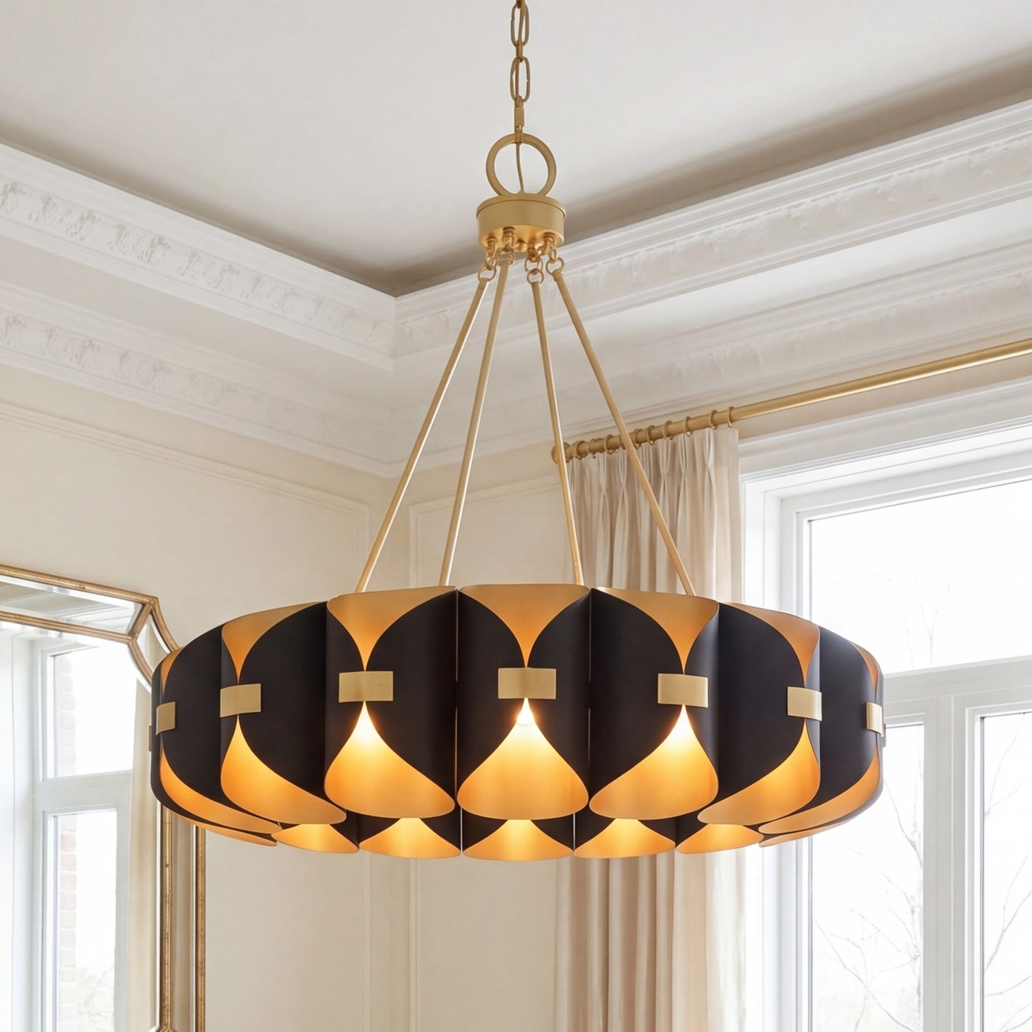 Savoy House Pelham 16Lt Chandelier, Black Cashmere/True Gold