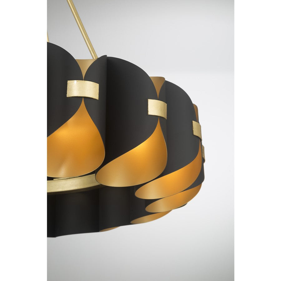 Savoy House Pelham 16Lt Chandelier, Black Cashmere/True Gold