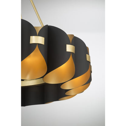 Savoy House Pelham 16Lt Chandelier, Black Cashmere/True Gold