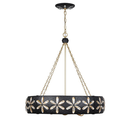 6 Light Chandelier, Metropolis Black