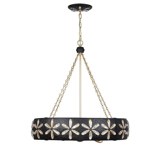 6 Light Chandelier, Metropolis Black