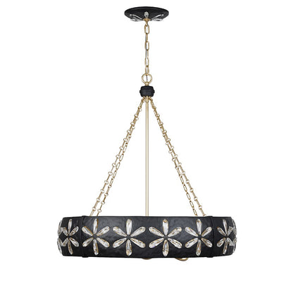 6 Light Chandelier, Metropolis Black