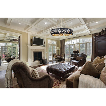 6 Light Chandelier, Metropolis Black