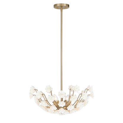 Savoy House Flores 4 Lt Chandelier, Noble Brass