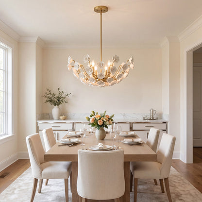Savoy House Flores 4 Lt Chandelier, Noble Brass