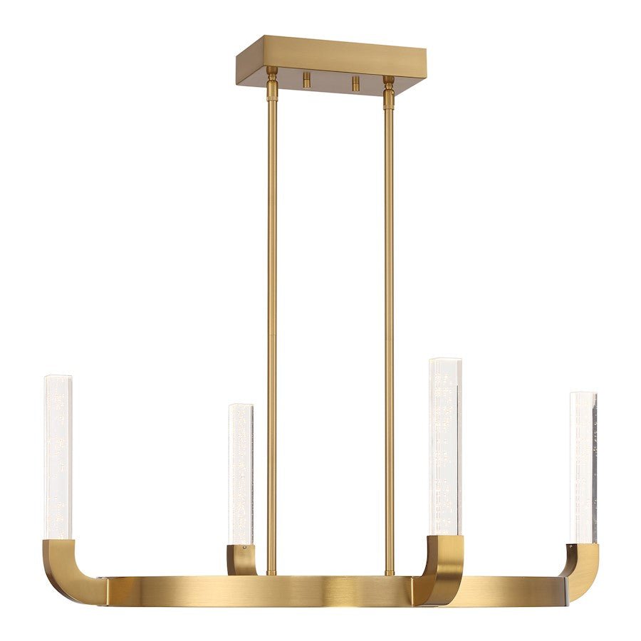 4-Light LED Chandelier, Warm Brass