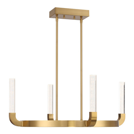 4-Light LED Chandelier, Warm Brass
