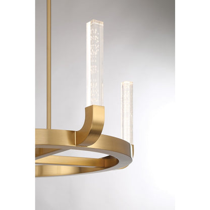 4-Light LED Chandelier, Warm Brass