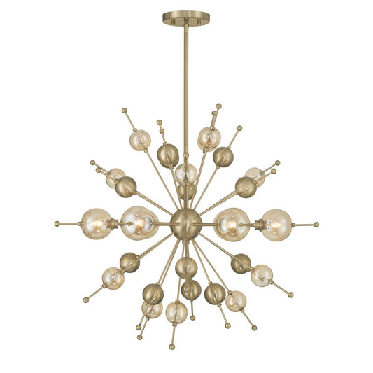 Savoy House Crescent 6 Lt 29" Chandelier, Noble Brass