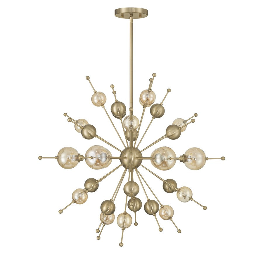Savoy House Crescent 6 Lt 29" Chandelier, Noble Brass
