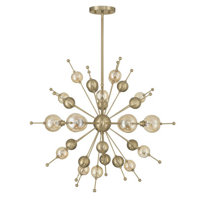 Savoy House Crescent 6 Lt 29" Chandelier, Noble Brass
