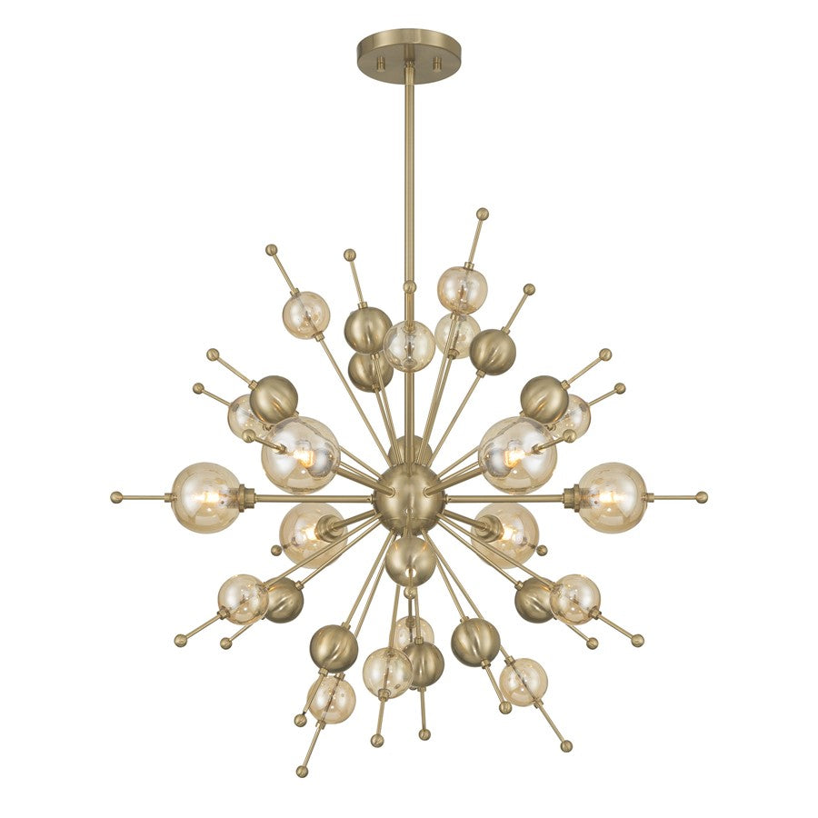 Savoy House Crescent 6 Lt 29" Chandelier, Noble Brass