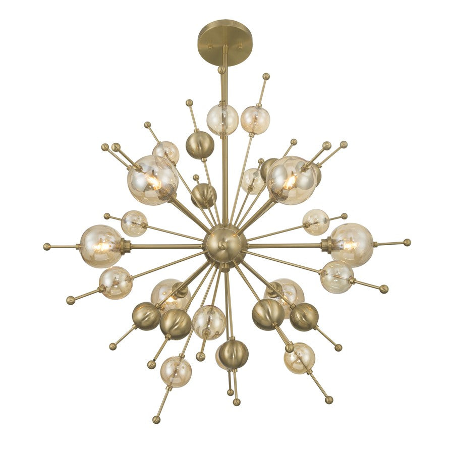 Savoy House Crescent 6 Lt 29" Chandelier, Noble Brass
