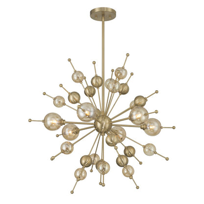 Savoy House Crescent 6 Lt 29" Chandelier, Noble Brass