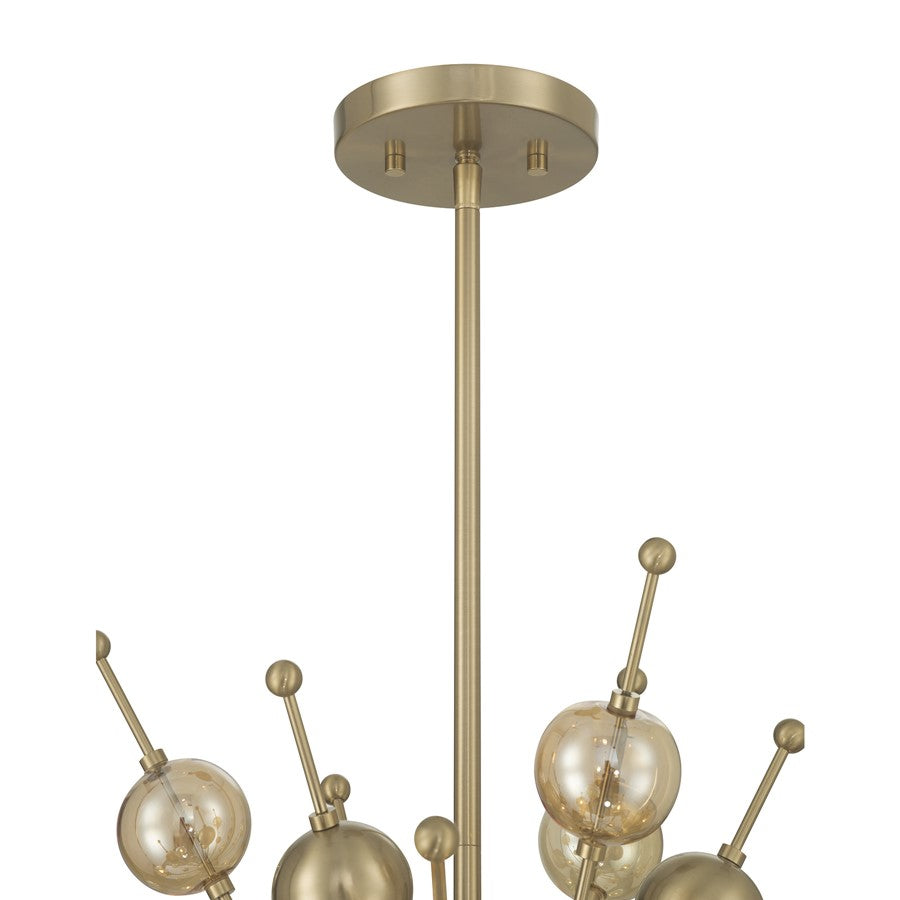 Savoy House Crescent 6 Lt 29" Chandelier, Noble Brass
