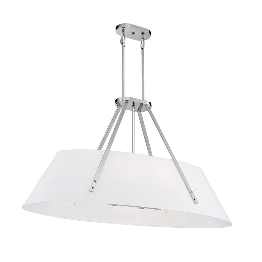 6 Light Oval Chandelier, Matte Black