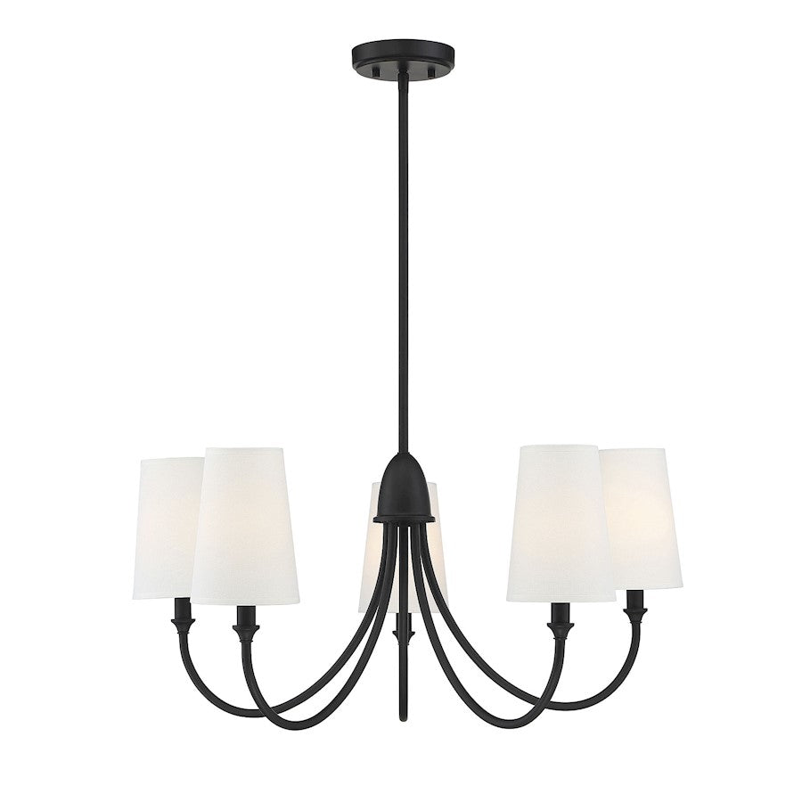 Savoy House Cameron 5-Light Chandelier, Matte Black - 1-2540-5-89