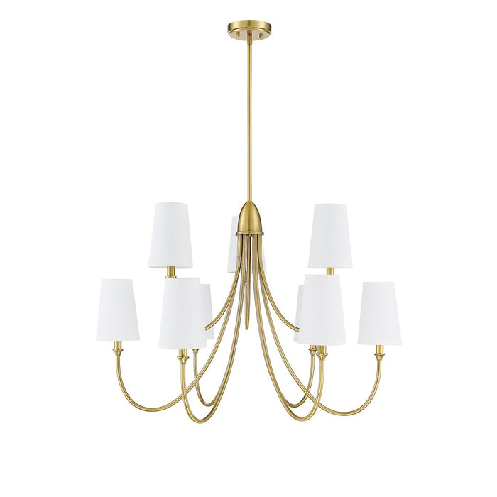 Savoy House Cameron 9-Light Chandelier, Warm Brass - 1-2541-9-322