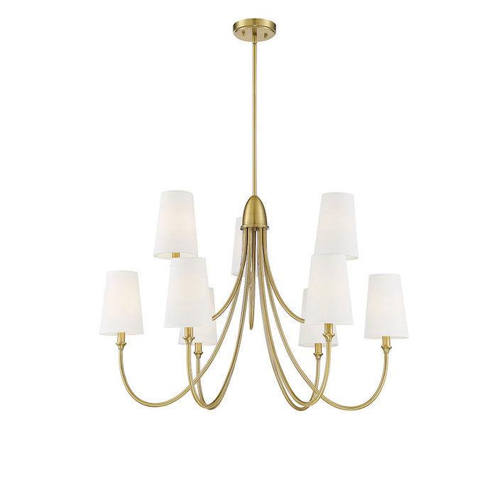 Savoy House Cameron 9-Light Chandelier, Warm Brass