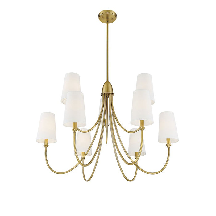 Savoy House Cameron 9-Light Chandelier, Warm Brass