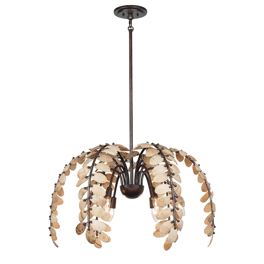 6 Light Chandelier, Champagne Mist