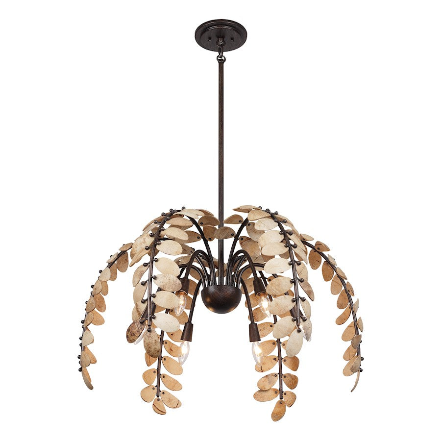 6 Light Chandelier, Champagne Mist