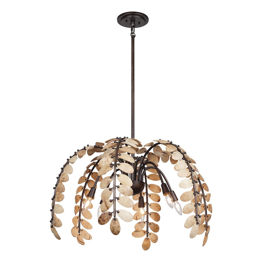 6 Light Chandelier, Champagne Mist