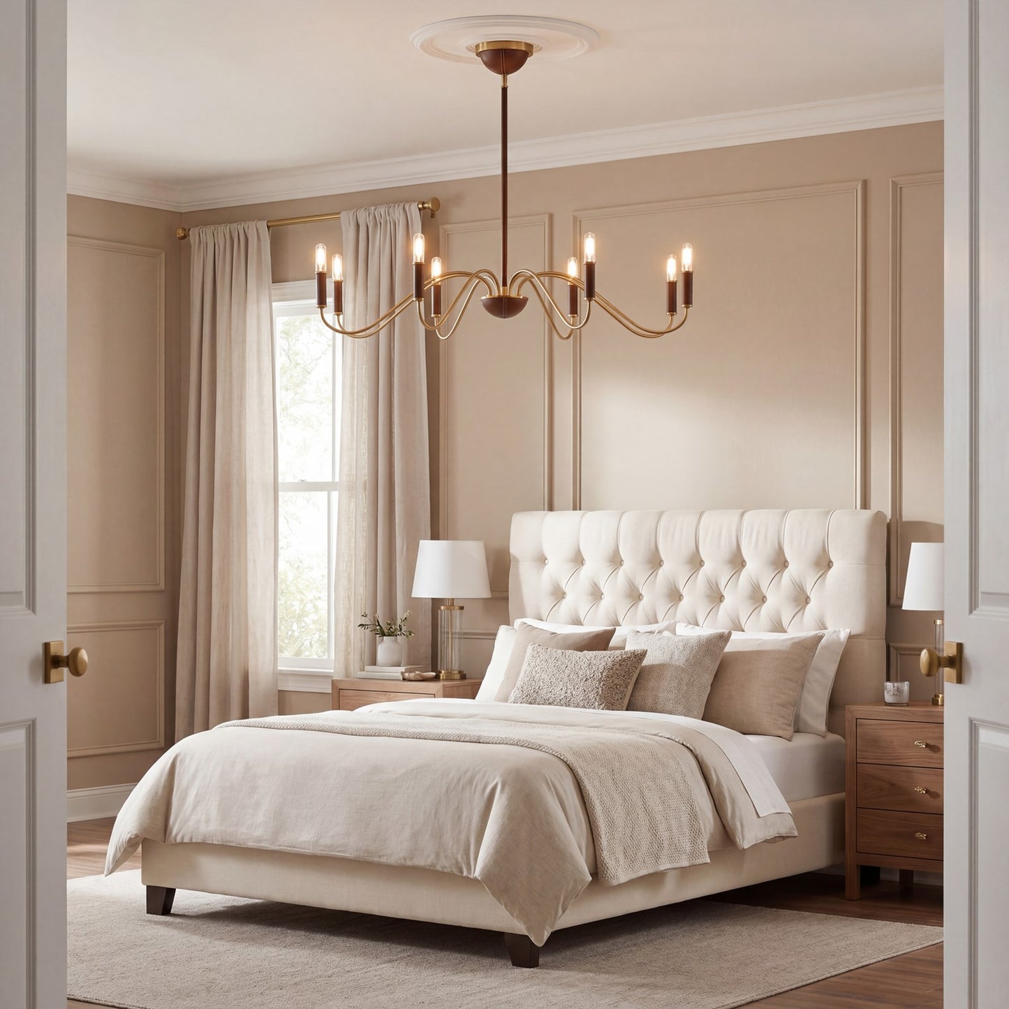 Savoy House Abeline 8 Light Chandelier, Warm Brass