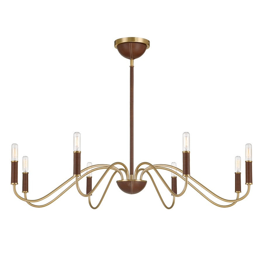 Savoy House Abeline 8 Light Chandelier, Warm Brass