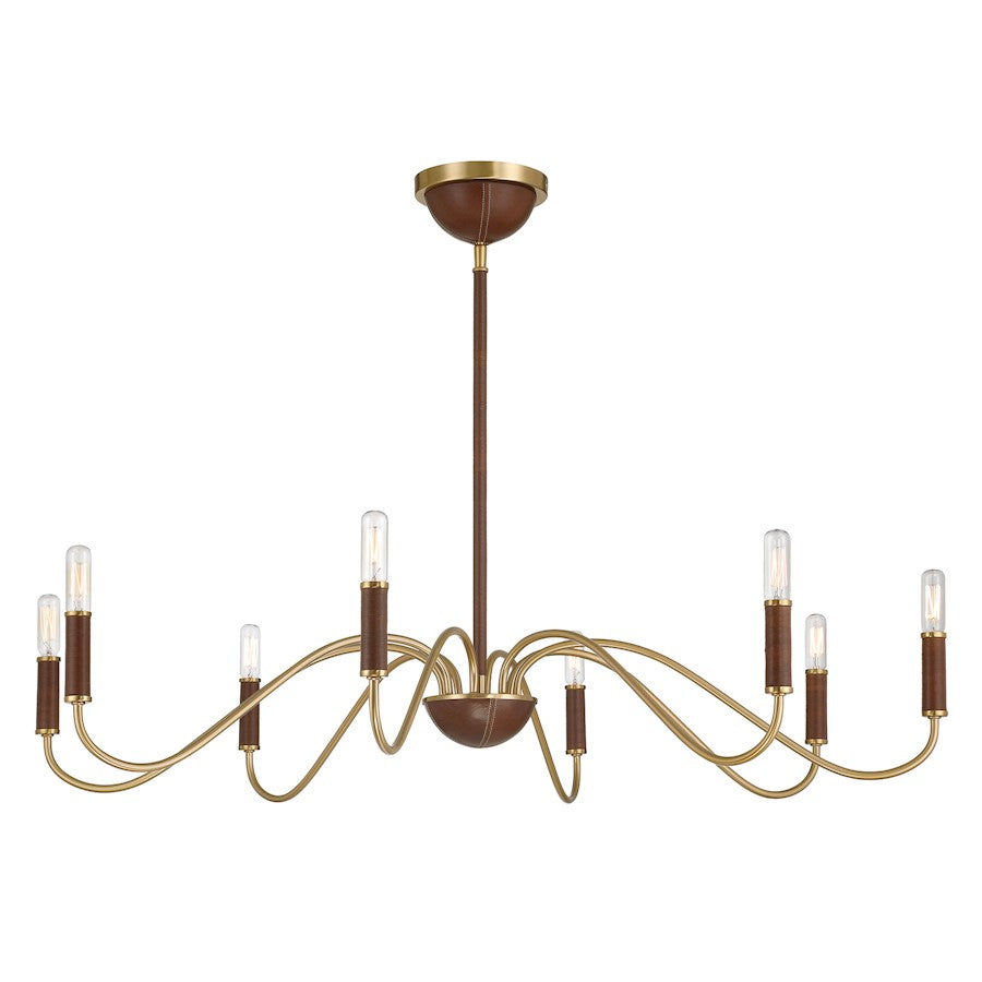 Savoy House Abeline 8 Light Chandelier, Warm Brass
