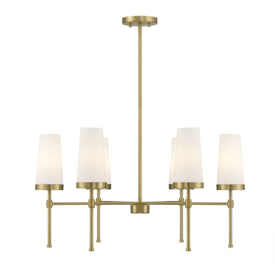 6 Light Chandelier, Matte Black