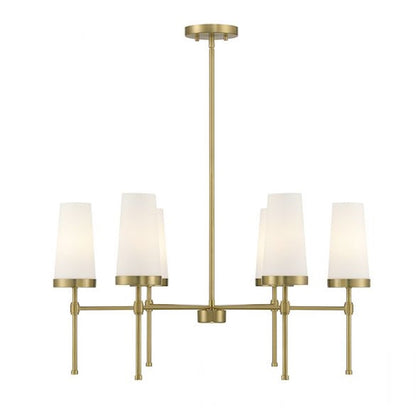 6 Light Chandelier, Matte Black