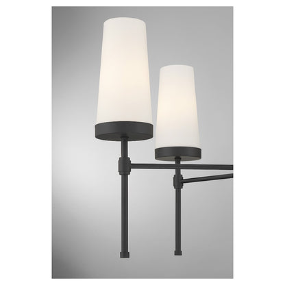 6 Light Chandelier, Matte Black