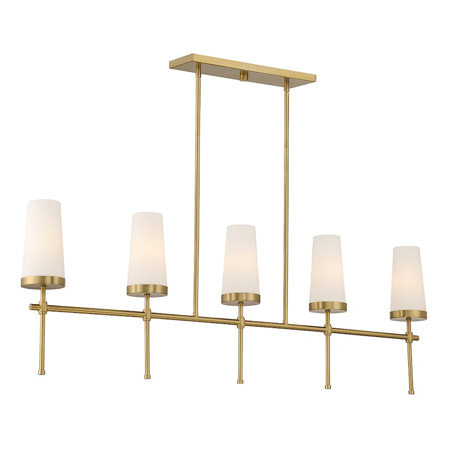 Savoy House Haynes 5-Light Linear Chandelier, Warm Brass - 1-2803-5-322