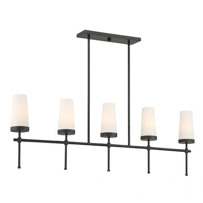 Savoy House Haynes 5-Light Linear Chandelier, Matte Black - 1-2803-5-89