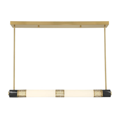 Savoy House Farrell 1Lt Lin Chandelier, White, Warm Brass - 1-2917-1-322