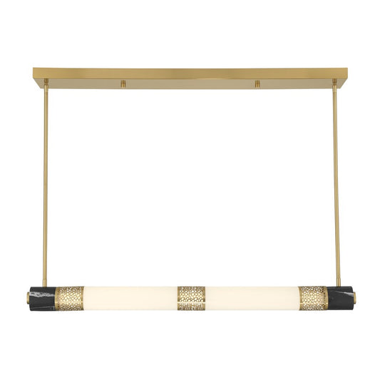 Savoy House Farrell 1Lt Lin Chandelier, White, Warm Brass
