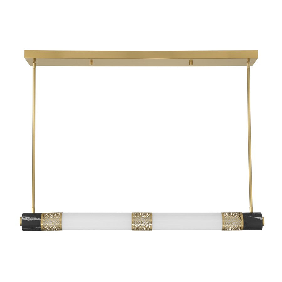 Savoy House Farrell 1Lt Lin Chandelier, White, Warm Brass