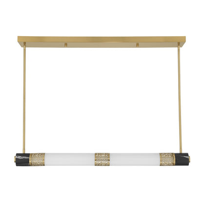Savoy House Farrell 1Lt Lin Chandelier, White, Warm Brass