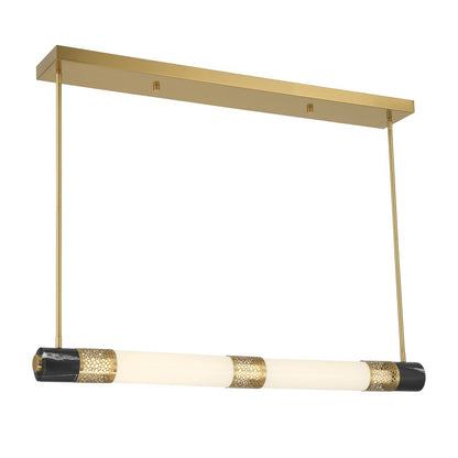 Savoy House Farrell 1Lt Lin Chandelier, White, Warm Brass