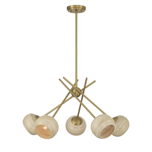 Savoy House Jasper 5 Lt Chandelier, Spun, Warm Brass