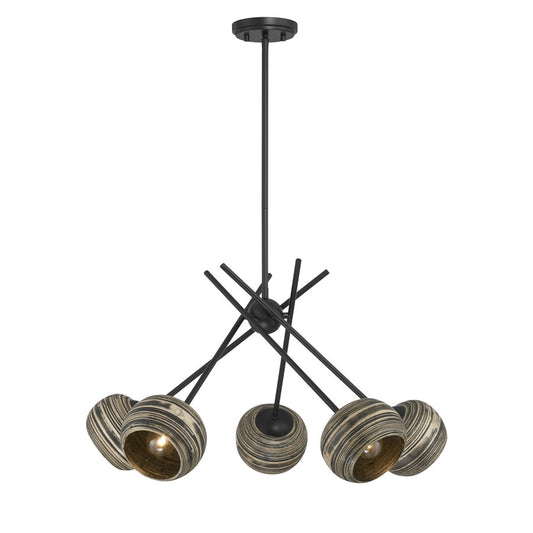 Savoy House Jasper 5 Lt Chandelier, Spun, Matte Black