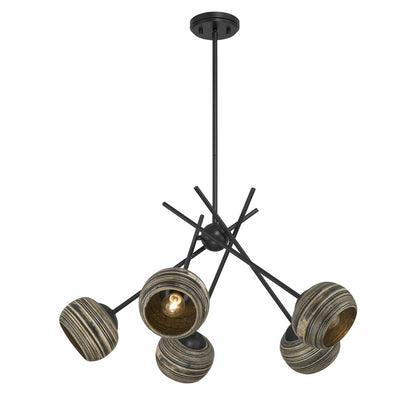Savoy House Jasper 5 Lt Chandelier, Spun, Matte Black