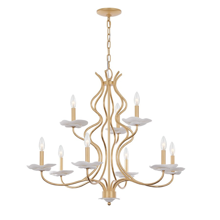 Savoy House Lilly 9 Lt Chandelier, Royal Gold