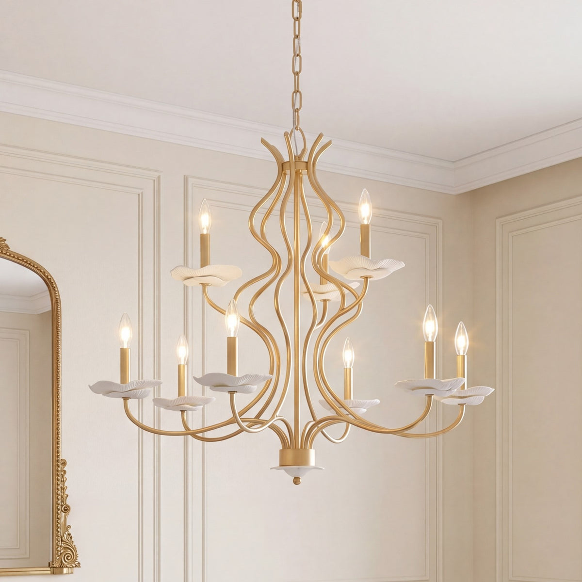 Savoy House Lilly 9 Lt Chandelier, Royal Gold