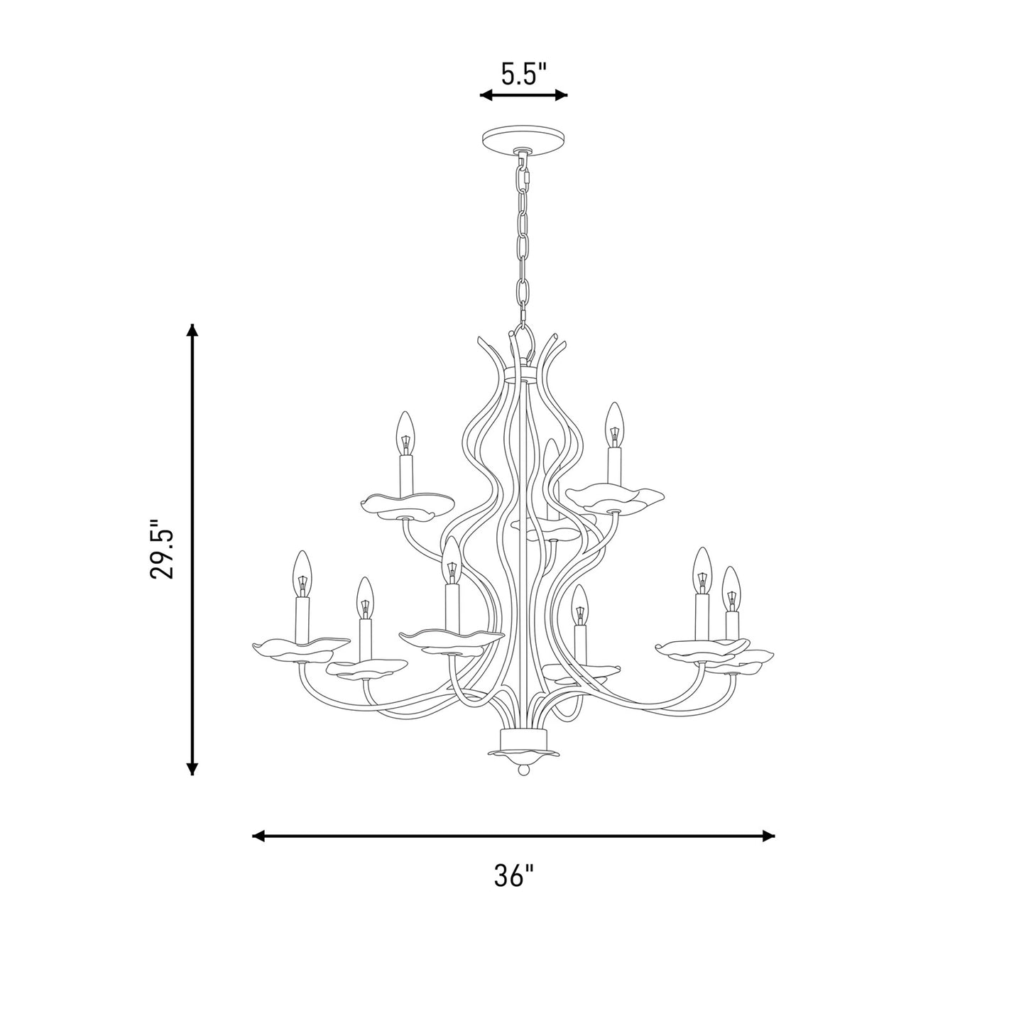 Savoy House Lilly 9 Lt Chandelier, Royal Gold