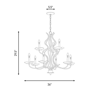Savoy House Lilly 9 Lt Chandelier, Royal Gold