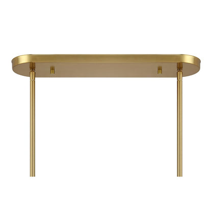 Savoy Essentials Holton 6Lt Linear Chandelier, Brass/Clear Ribbed