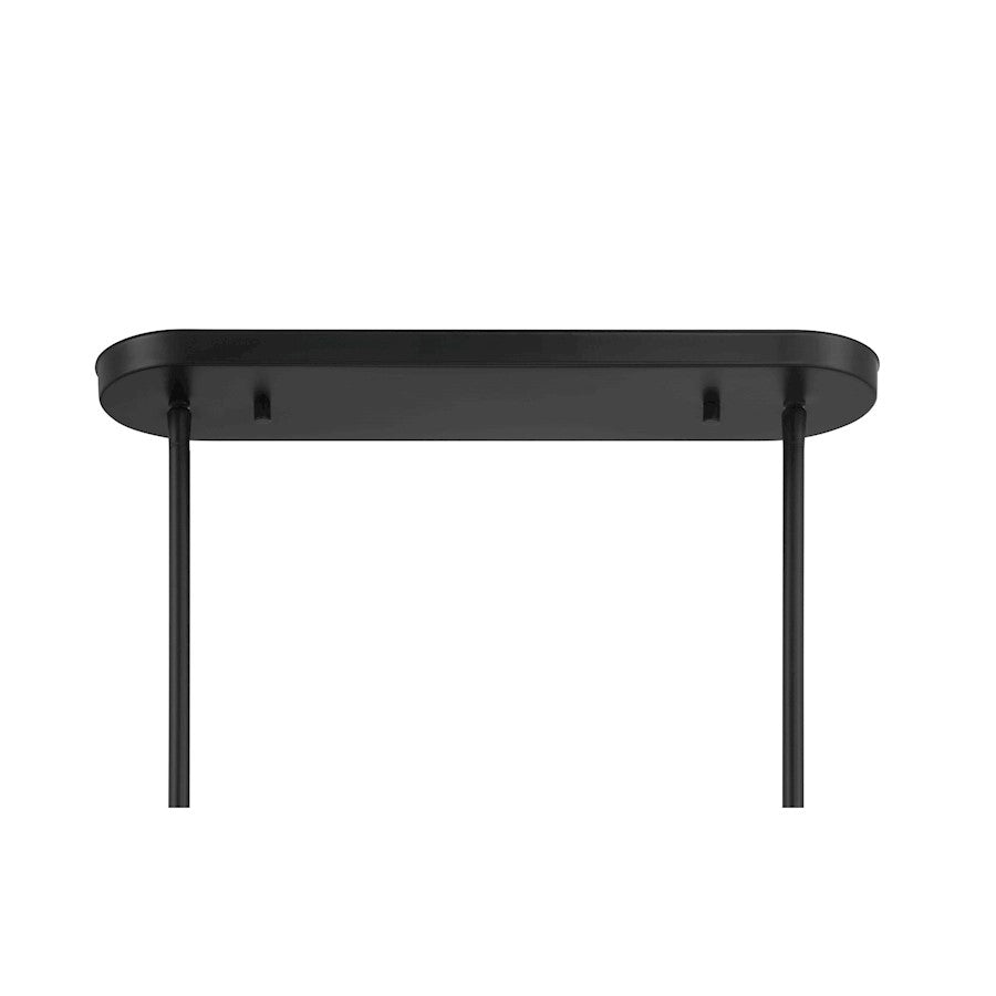 Savoy Essentials Holton 6Lt Linear Chandelier, Black/Clear Ribbed